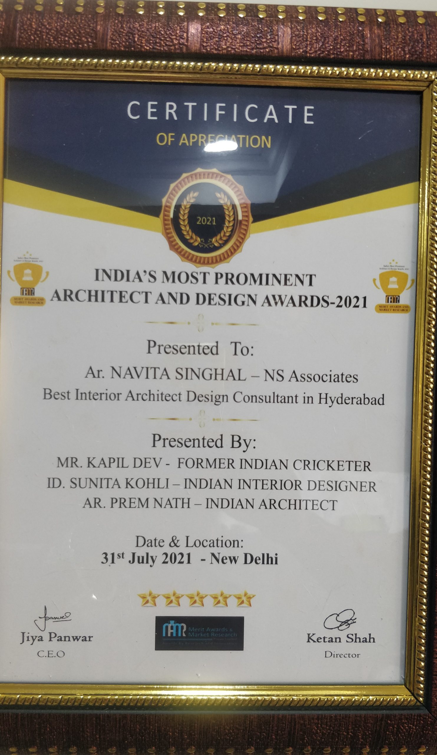 India's Most Prominent Architect and Design Awards