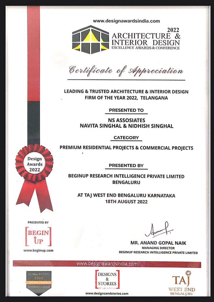Leading & Trusted ARchitecture & Designing firm Award 2022